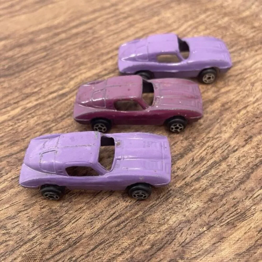 Tootsie Toys 1963 Chevy Corvette Split Window Purple Set‎ Of 3